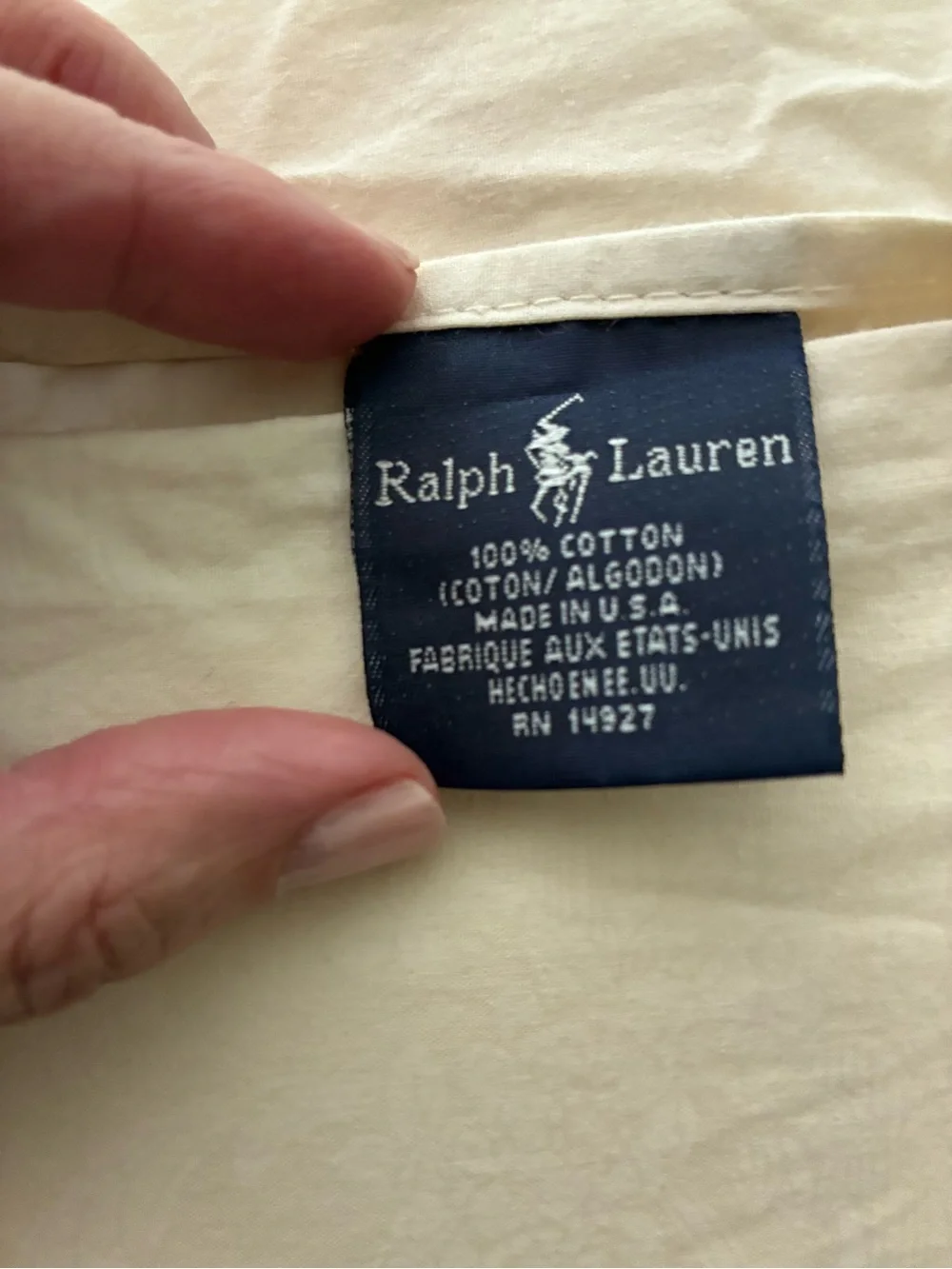 3 Ralph Lauren Ruffled Edge Euro Pillow Shams Cream